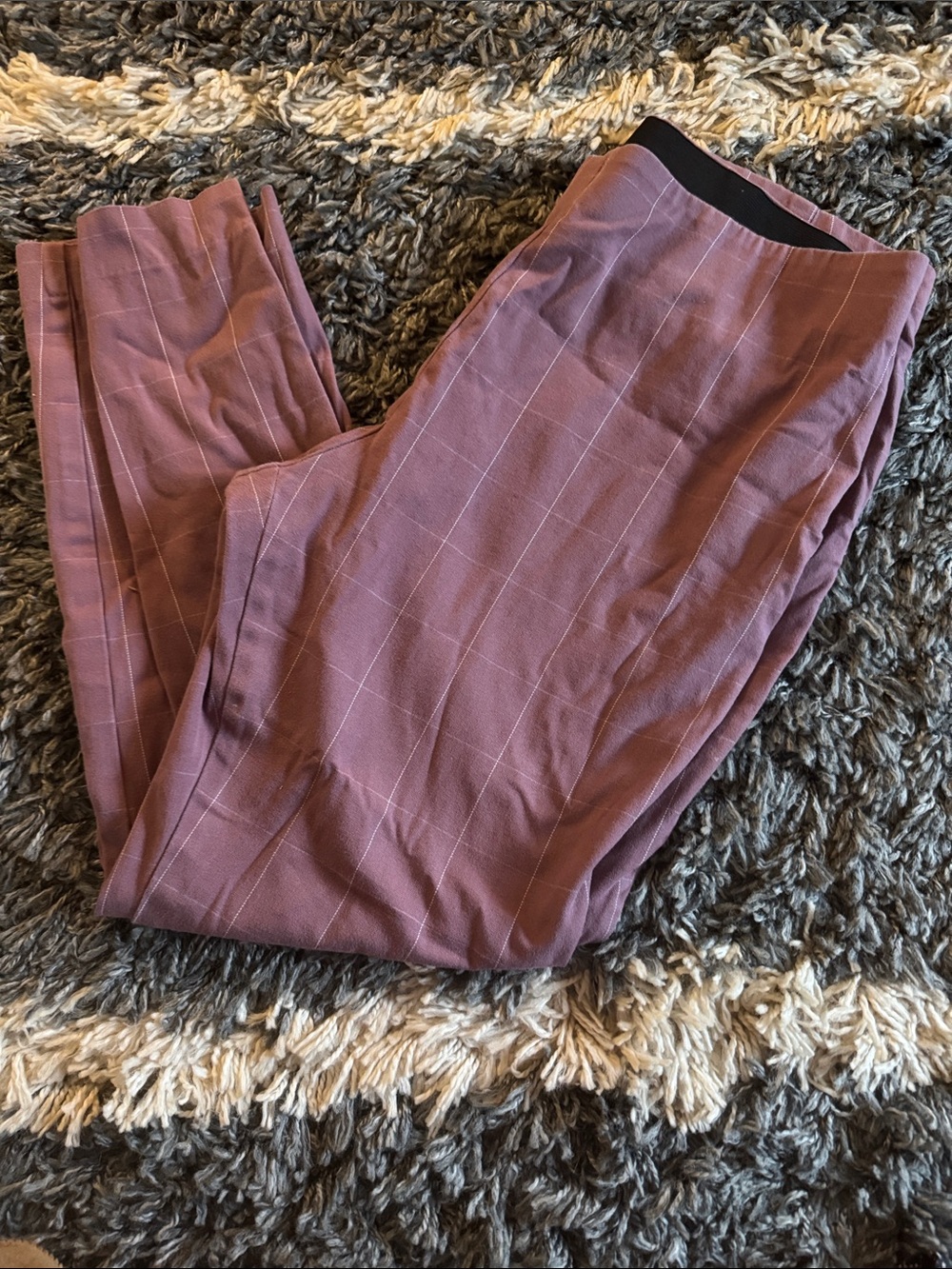 a new day Mauve Plaid Cropped Ankle Pants